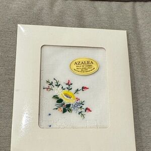 Azalea Silk of Como Embroidered Handkerchief